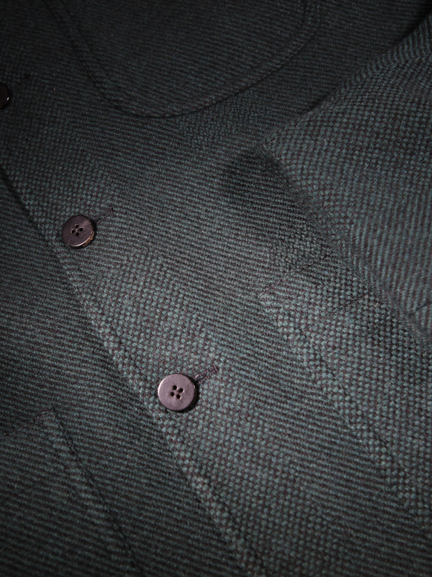 fitted tyrol jacket in emerald green and black super-soft tweed