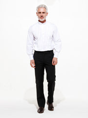 chemise tchekhov à col nehru en popeline blanche de luxe