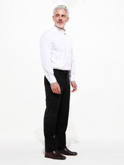 chemise tchekhov à col nehru en popeline blanche de luxe