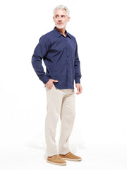 chemise truman en coton bleu nuit à rayures