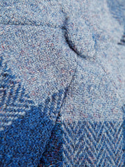 casquette irlandaise coupe gavroche en tweed à tartan bleu
