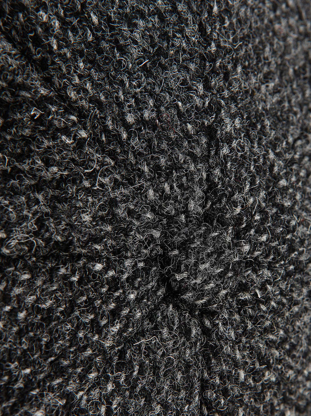 casquette irlandaise en tweed à chevrons gris foncé