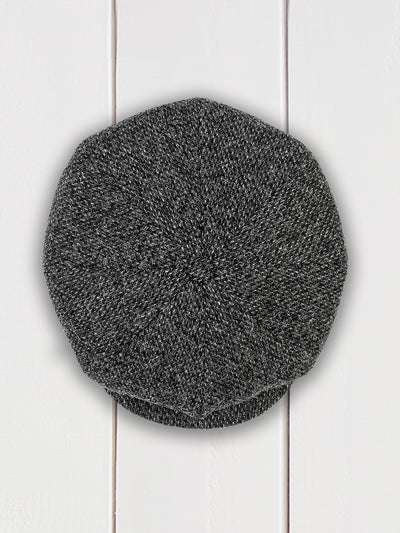 dark-grey chevron Tweed Irish cap
