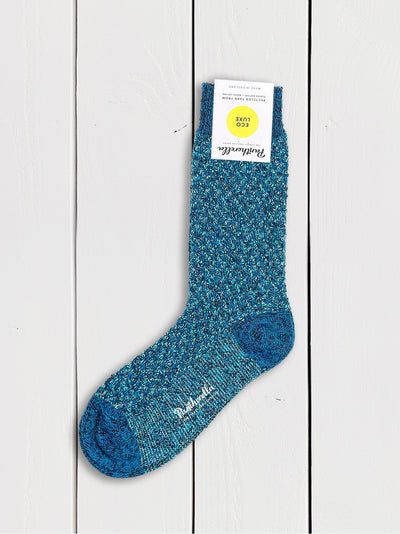 ocean-blue thick recycled cotton pantherella socks