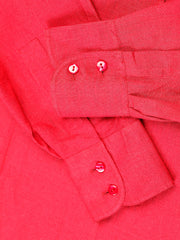 chemise à col nehru en toile de lin cyclamen