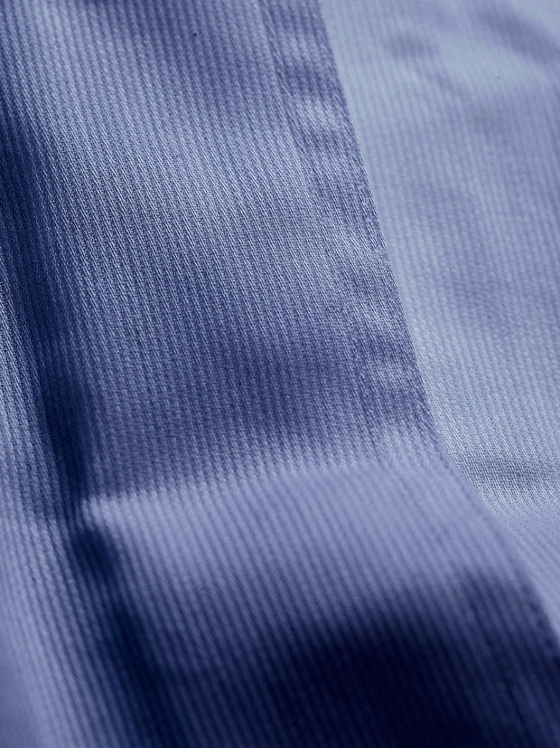 white thread-to-thread cotton canvas nehru-collar shirt 