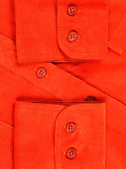 chemise à col classique en en babycord orange