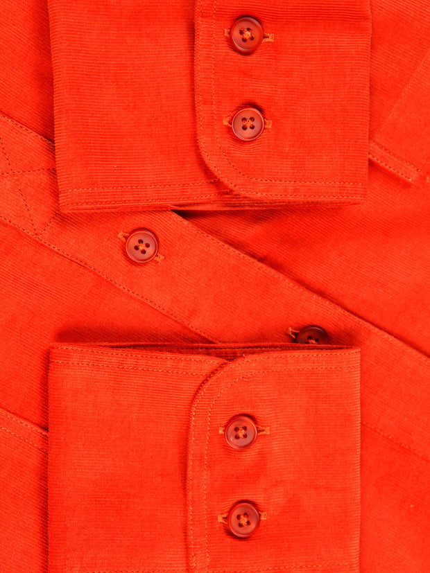 orange babycord classic collar shirt 