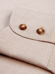 honey cotton twill nehru-collar shirt