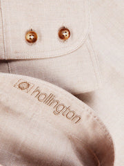 honey cotton twill nehru-collar shirt