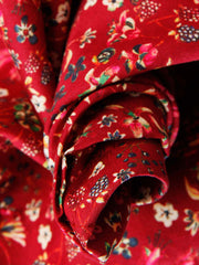 Liberty® cotton nehru-collar shirt with étoile pattern