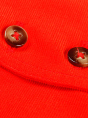 orange babycord nehru-collar shirt