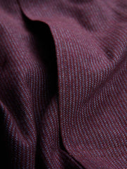 chemise à col nehru en coton à fines rayures prune