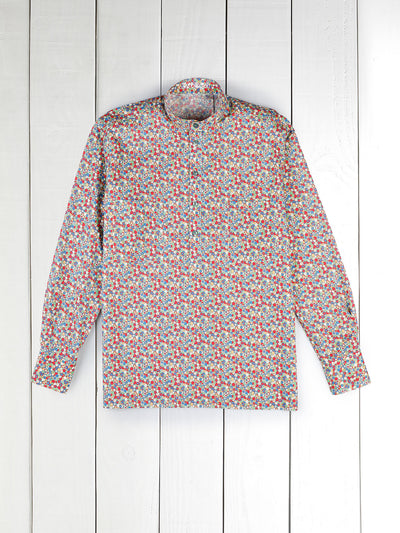 Liberty® with a circles pattern mao-collar shirt