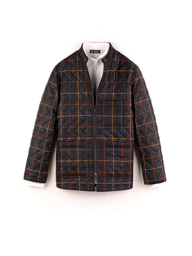 quilted and zipped naipaul jacket in macleod tartan