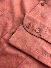 chemise à col nehru coton gratté cuivre