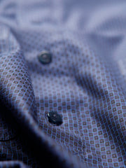 chemise deauville à manches courtes en coton à écailles bleues