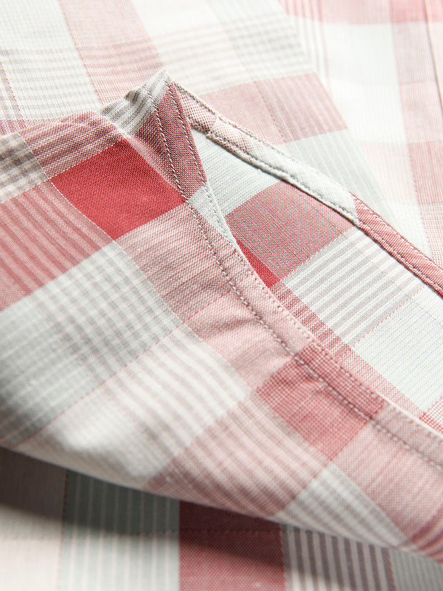 chemise deauville à manches courtes en coton à grands carreaux
