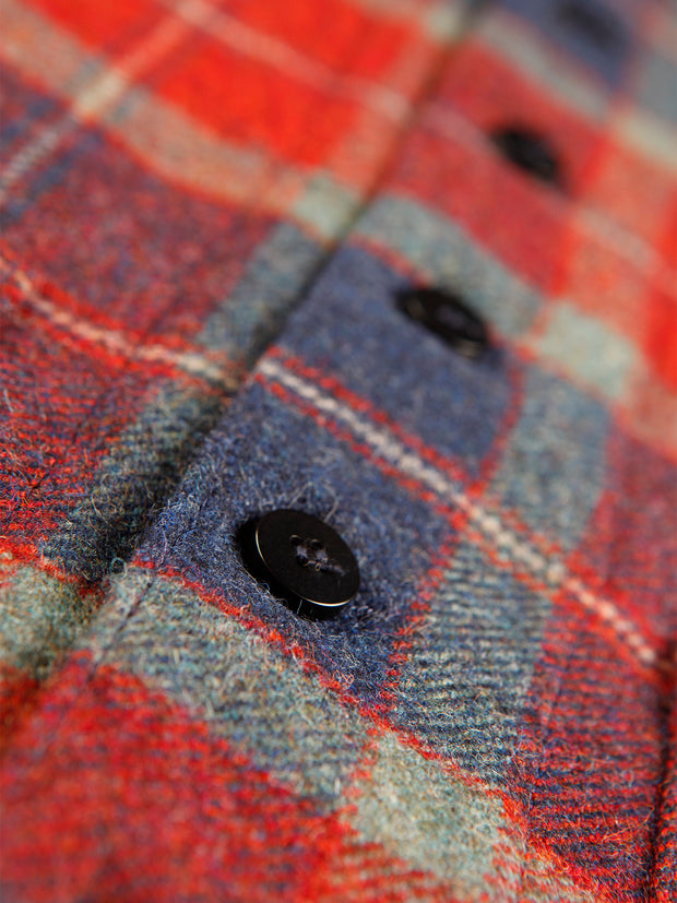red-check tweed patch-pocket waistcoat 
