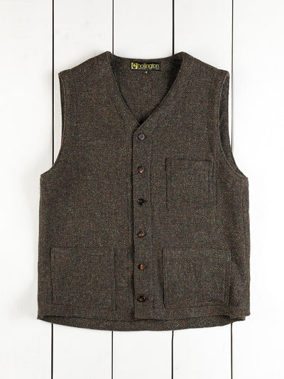 Scottish Peat tweed patch-pocket waistcoat