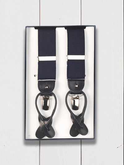 bretelles élastiques bleu marine à clips albert thurston