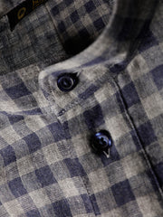 chemise de nuit kamiz en coton double-face à grands carreaux