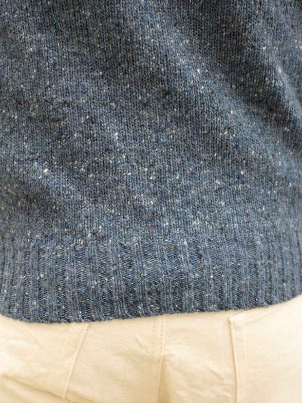 pull à col rond en laine mérinos blue denim