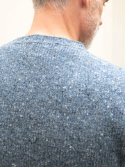 pull à col rond en laine mérinos blue denim