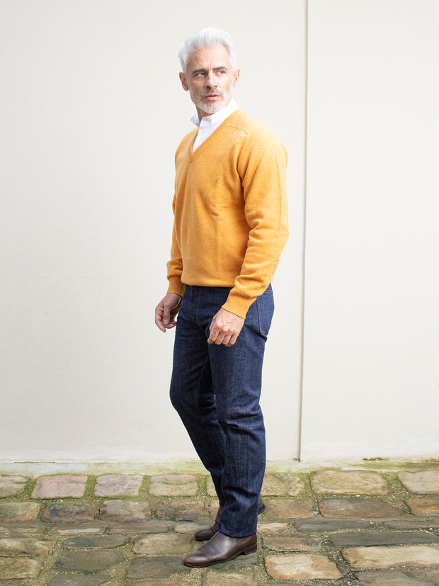 pull col V en lambswool sunrise