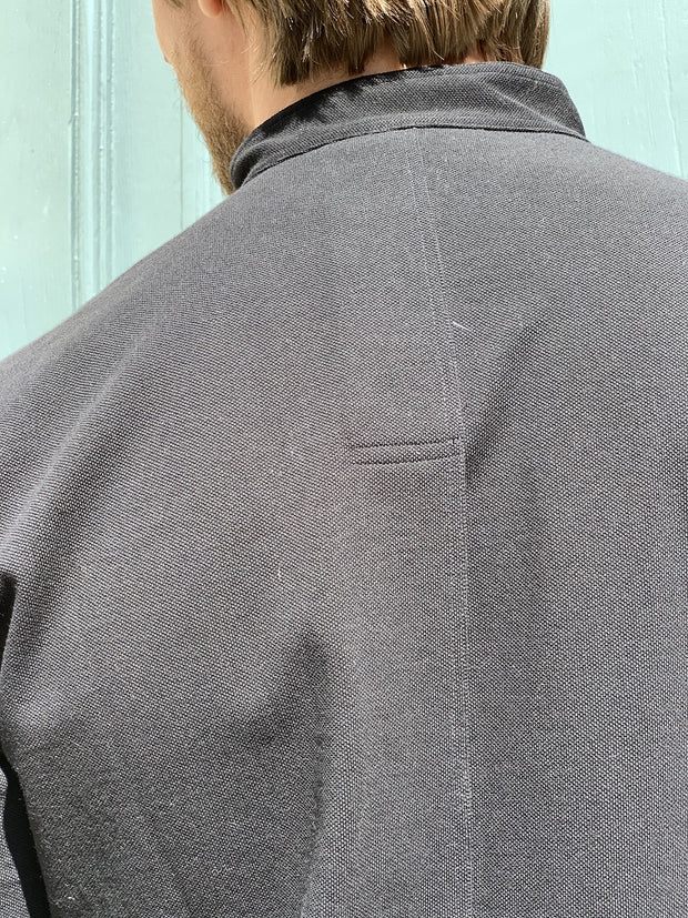 chemise deauville à manches courtes en jersey noir à boutons rouges