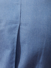 sky-blue textured cotton nehru-collar shirt 