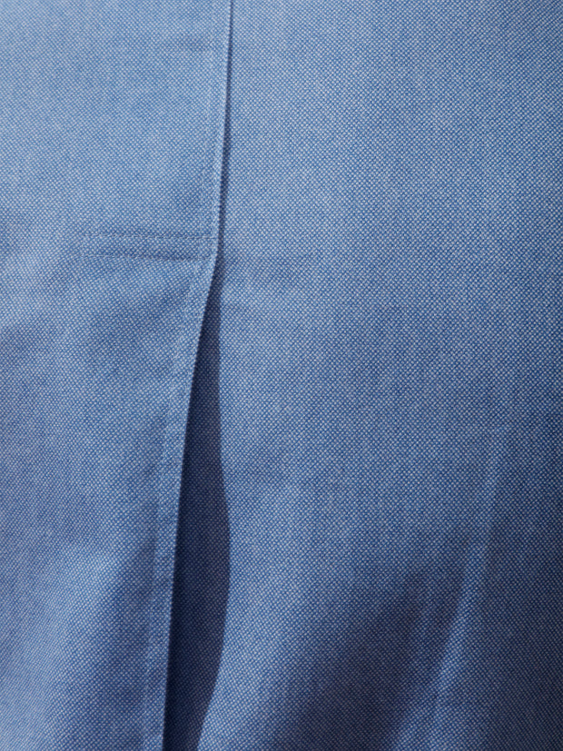 sky-blue textured cotton nehru-collar shirt 