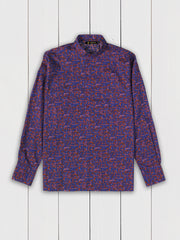 chemise à col nehru en coton liberty® abstrait