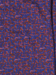 chemise à col nehru en coton liberty® abstrait