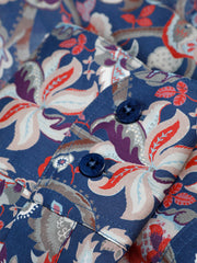 chemise à col nehru en coton Liberty® paisley