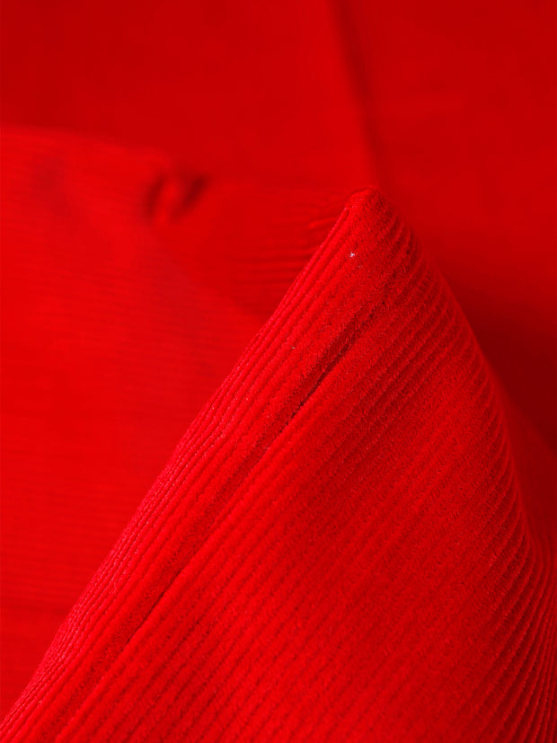 pantalon bari en velours milleraie rouge
