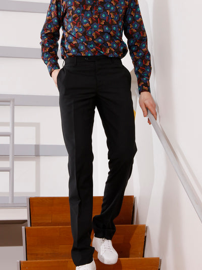 black “cold wool” cloth bari slim city trousers