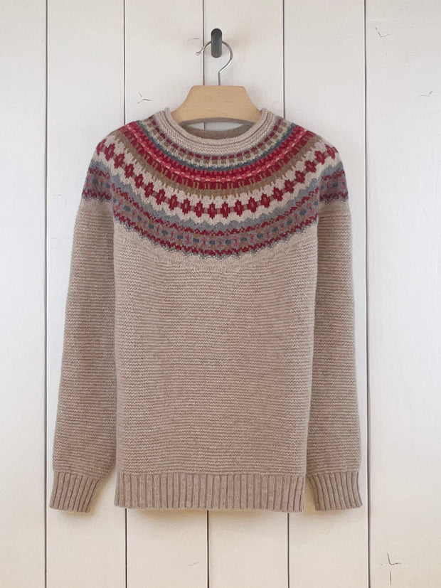 natural éribé fairisle pullover in merino wool