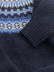blue mountain éribé fairisle pullover in merino wool