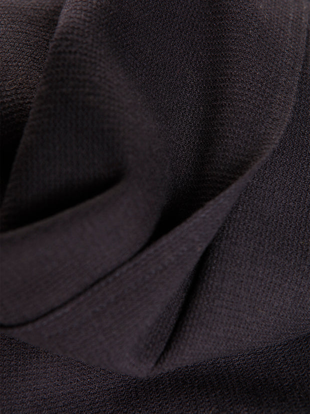Veste-chemise à col mao en crêpe de laine dark navy
