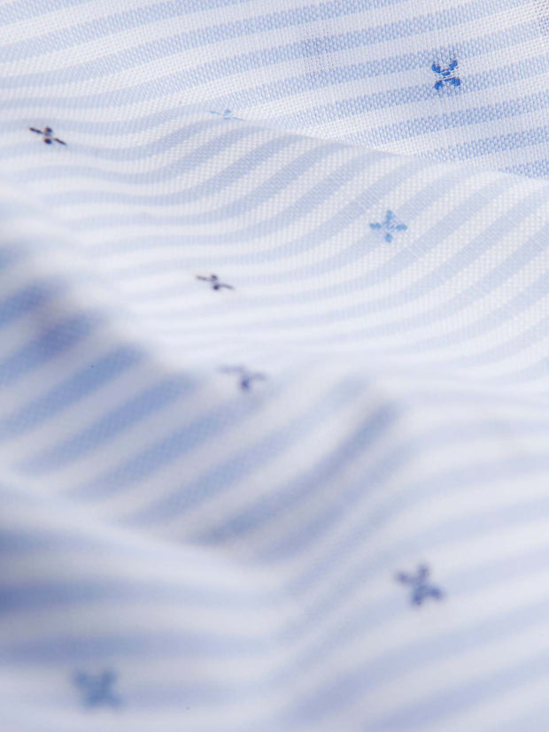 chemise de nuit kamiz en toile de coton à dessin bleu