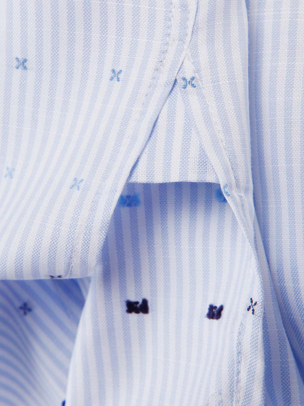 chemise de nuit kamiz en toile de coton à dessin bleu