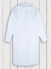 chemise de nuit kamiz en toile de coton à dessin bleu