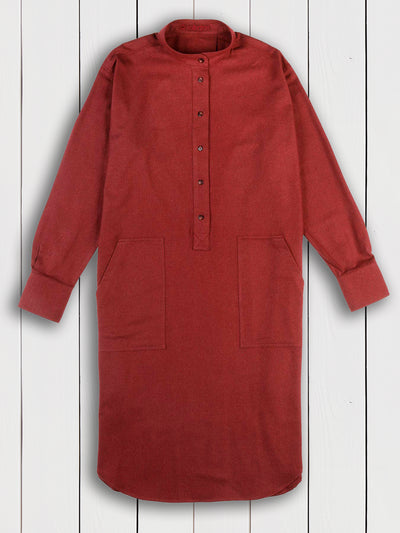 chemise de nuit kamiz en flanelle de coton bordeaux