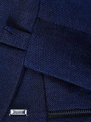 pantalon siza coupe italienne en toile de lin natté marine