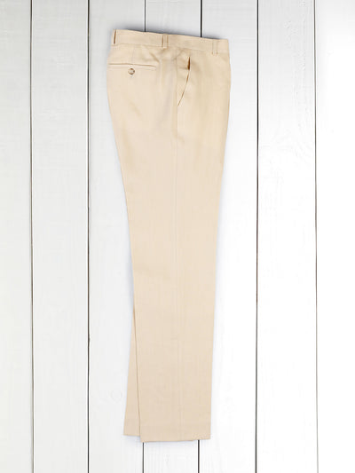sand tencel® and linen canvas siza flat-front slim city trousers 