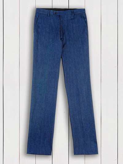 "fabric washed" stretch denim jules flat-front city trousers