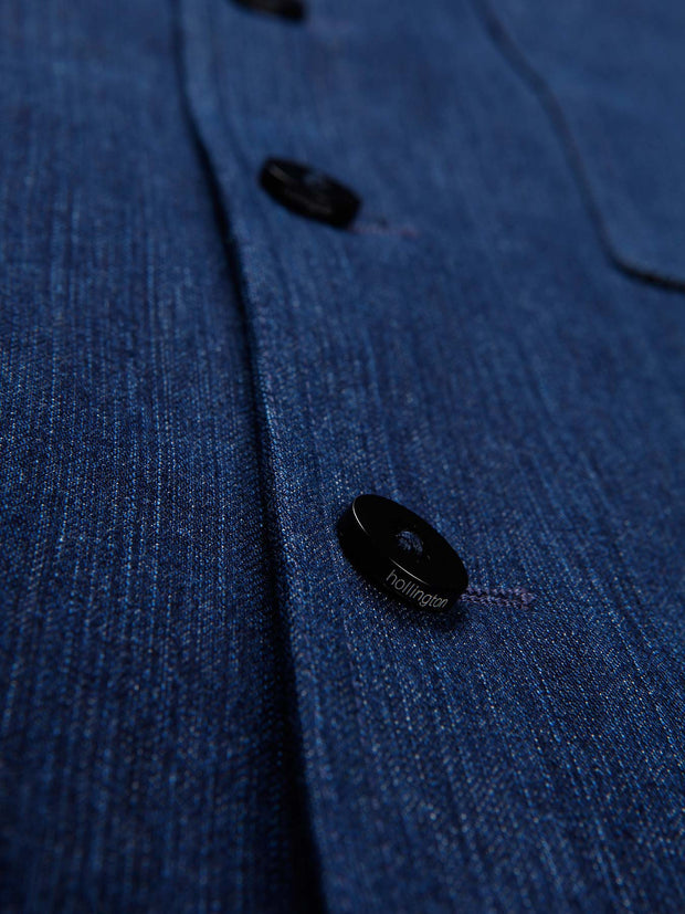 "fabric washed" stretch denim lyon carpenter-collar jacket 