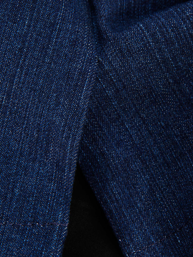 veste lyon à col charpentier en denim extensible "fabric washed"