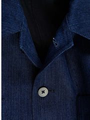 "fabric washed" stretch denim lyon carpenter-collar jacket 